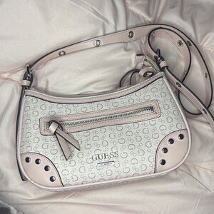 Guess Light Pink and Cream Shoulder Bag